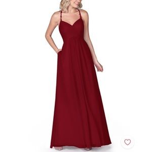 Azazie Burgundy Maven Dress - Size 8